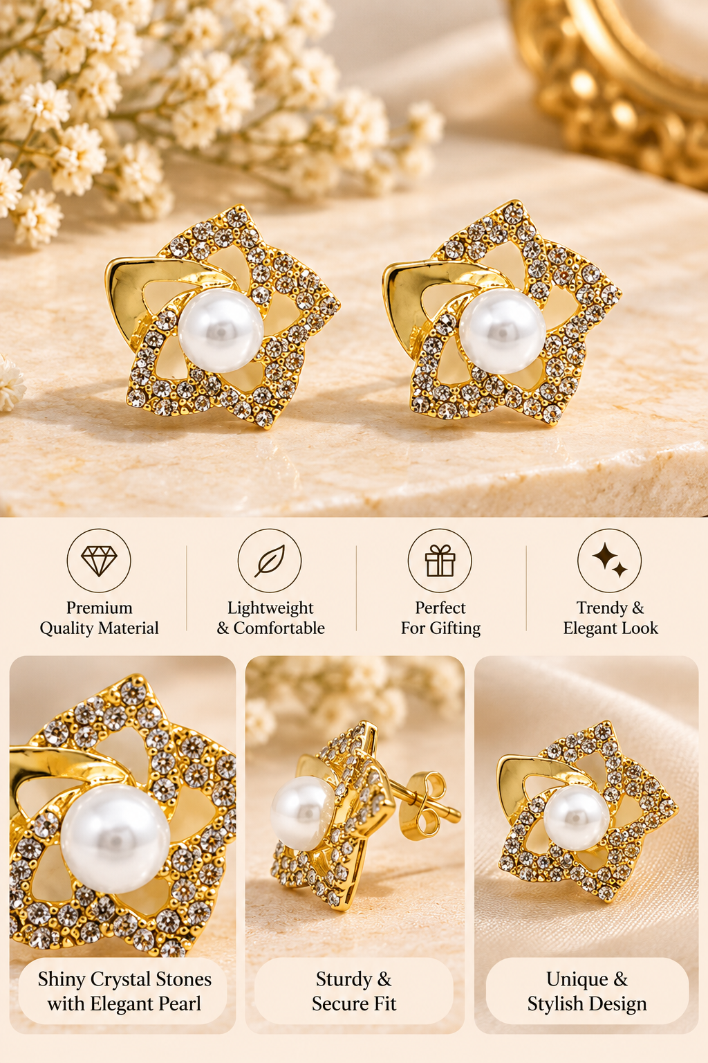 Layered Flower Earrings