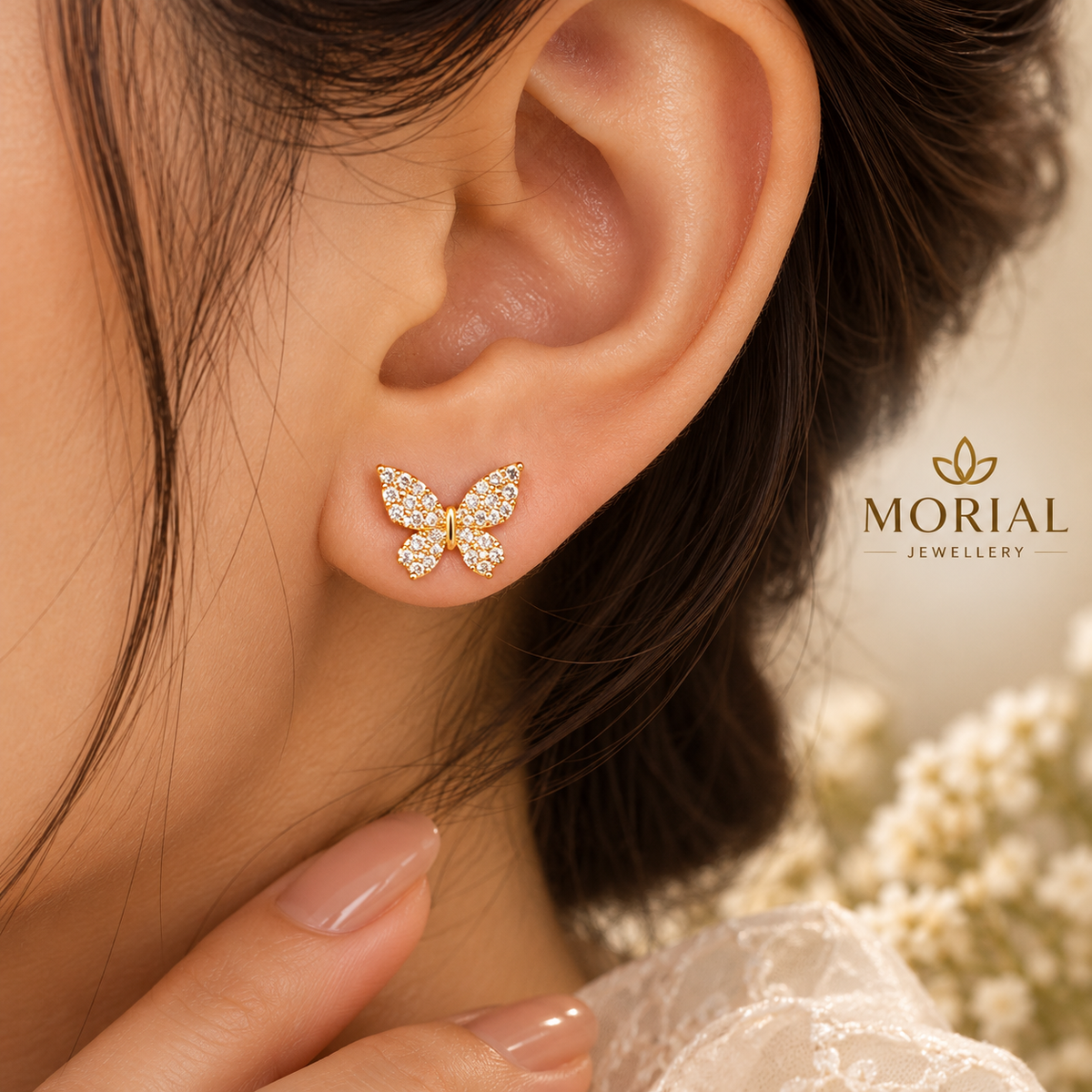 Butterfly Chain Cuff Earrings