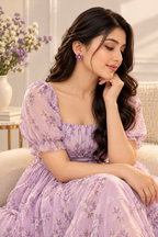 Purple Petal Earrings