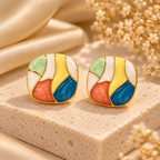 Colourblock Square Earrings