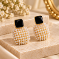 Black Square Drop Earrings