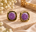 Purple Rose Earrings