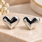 Silver-Tone Heart Earrings