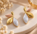 Mixed-Tone Leaf Earrings