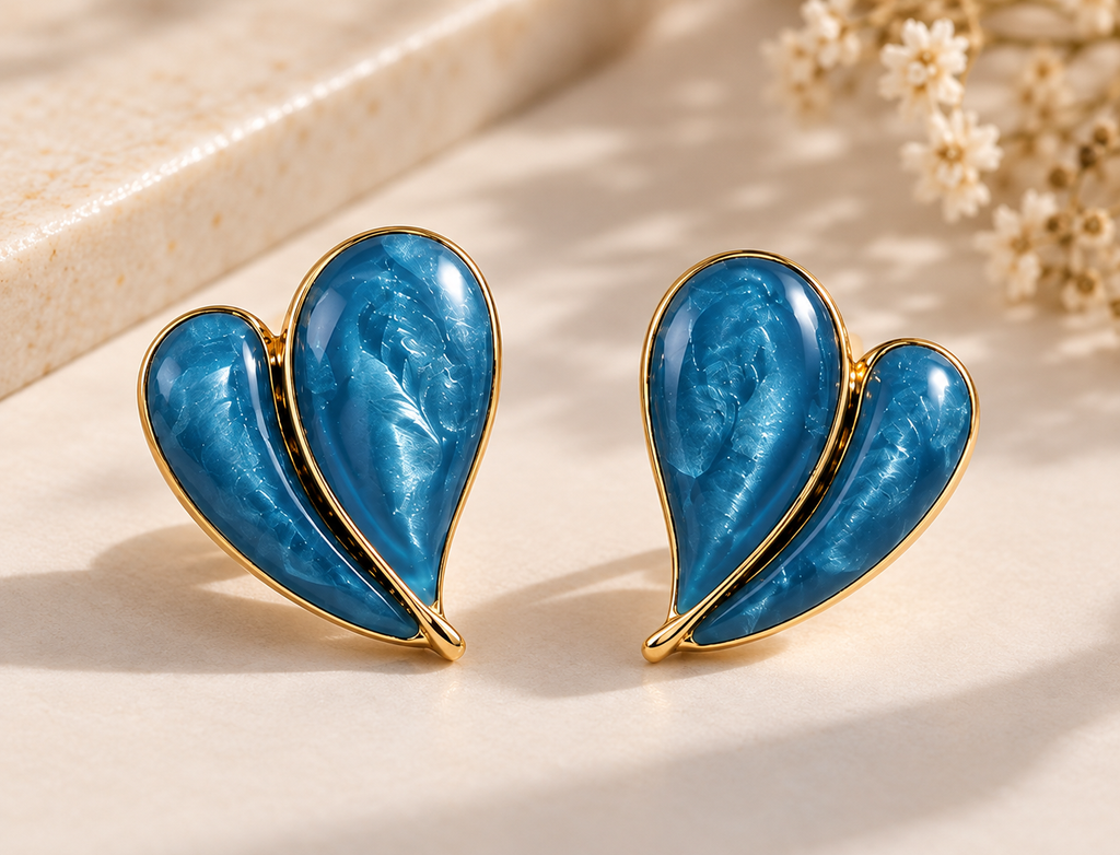 Blue Petal Earrings