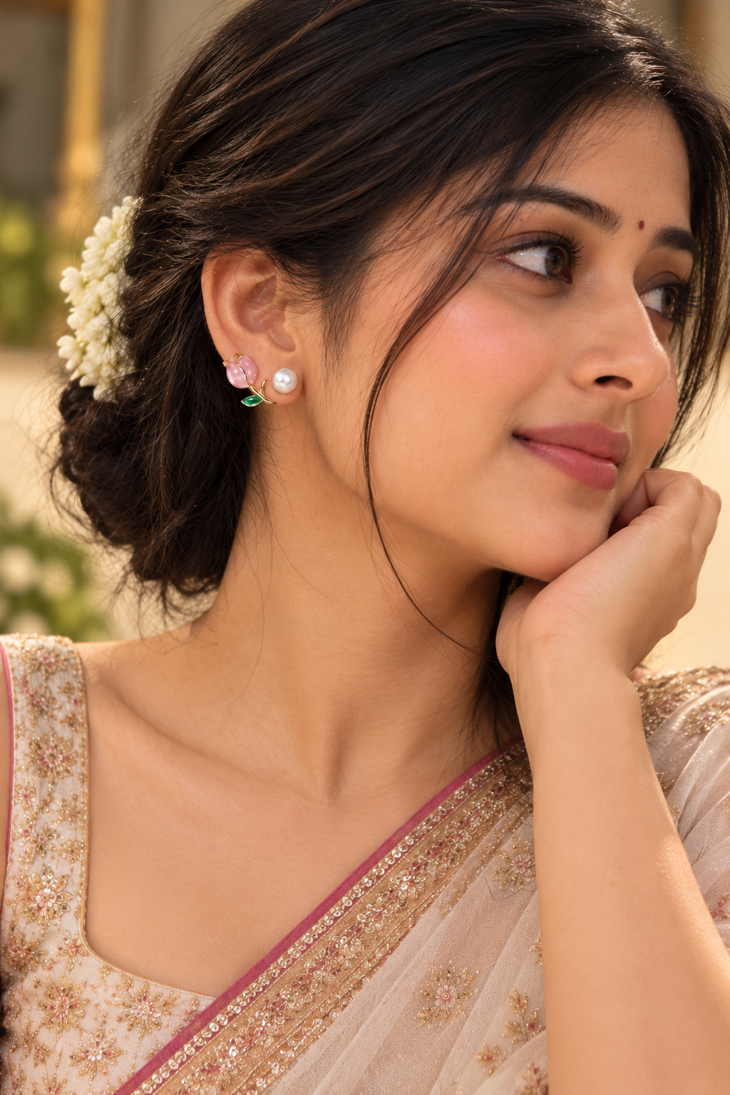 Pink Tulip Earrings
