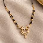 Aurelle Mangalsutra detail on oat linen