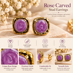 Purple Rose Earrings