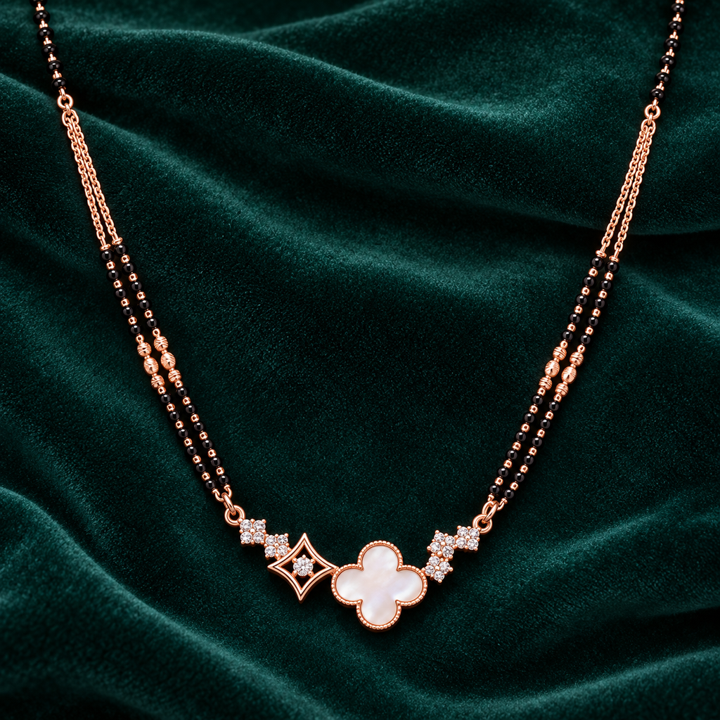 Overhead white clover pendant detail on jade velvet