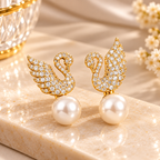 Swan Drop Earrings