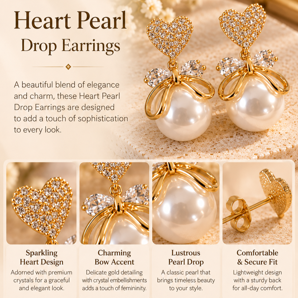 Heart Bow Earrings