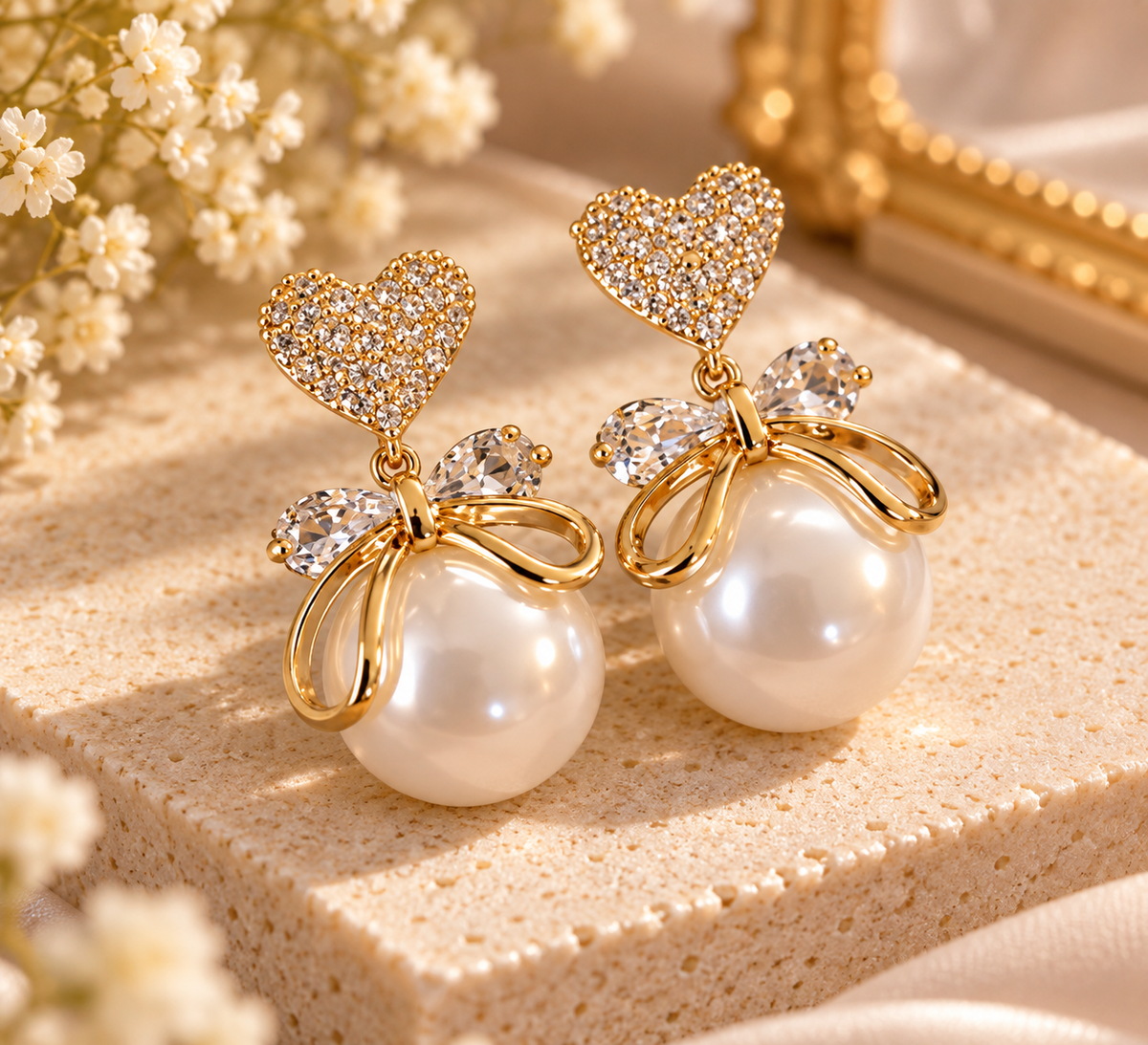 Heart Bow Earrings