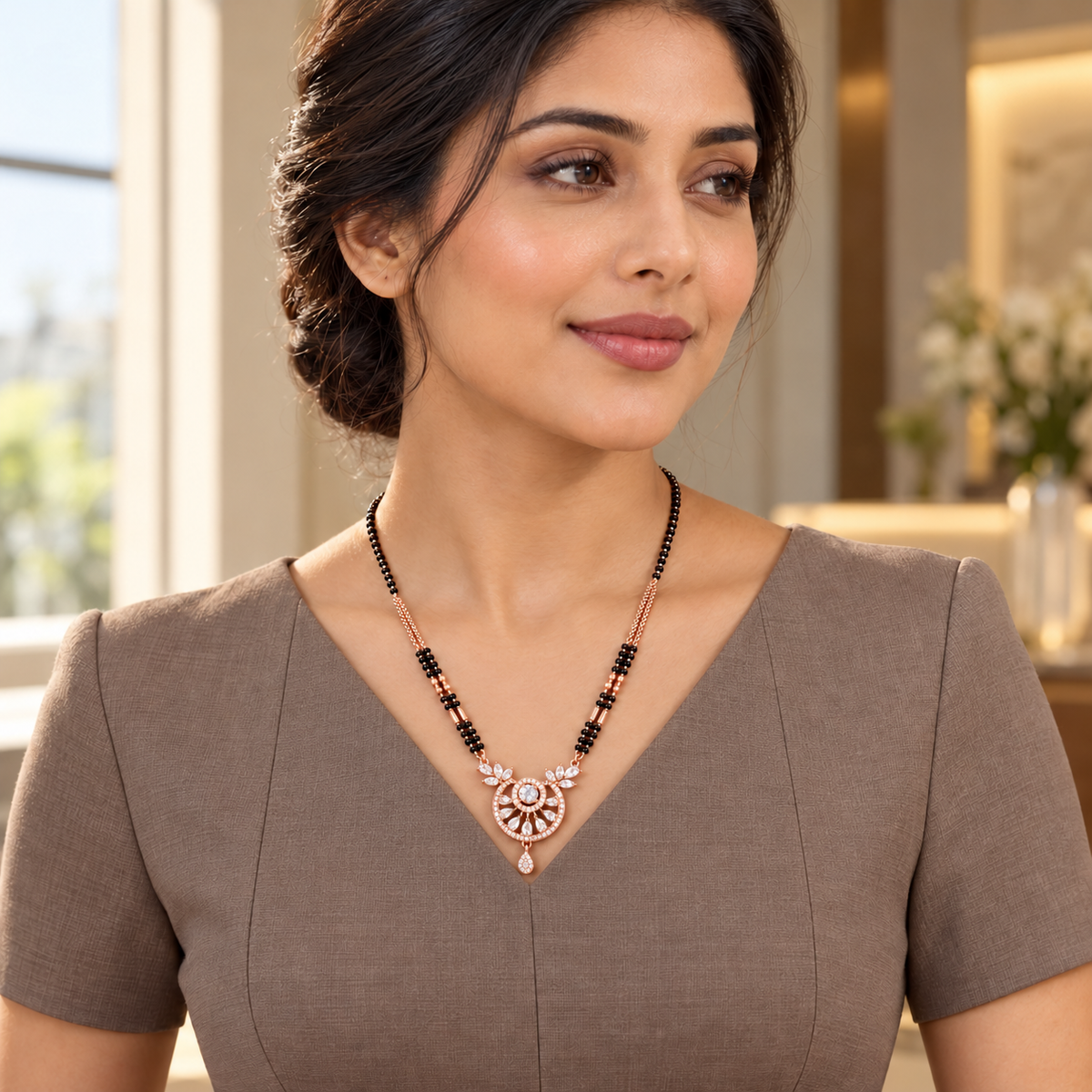 Celestia Mangalsutra — editorial model styling