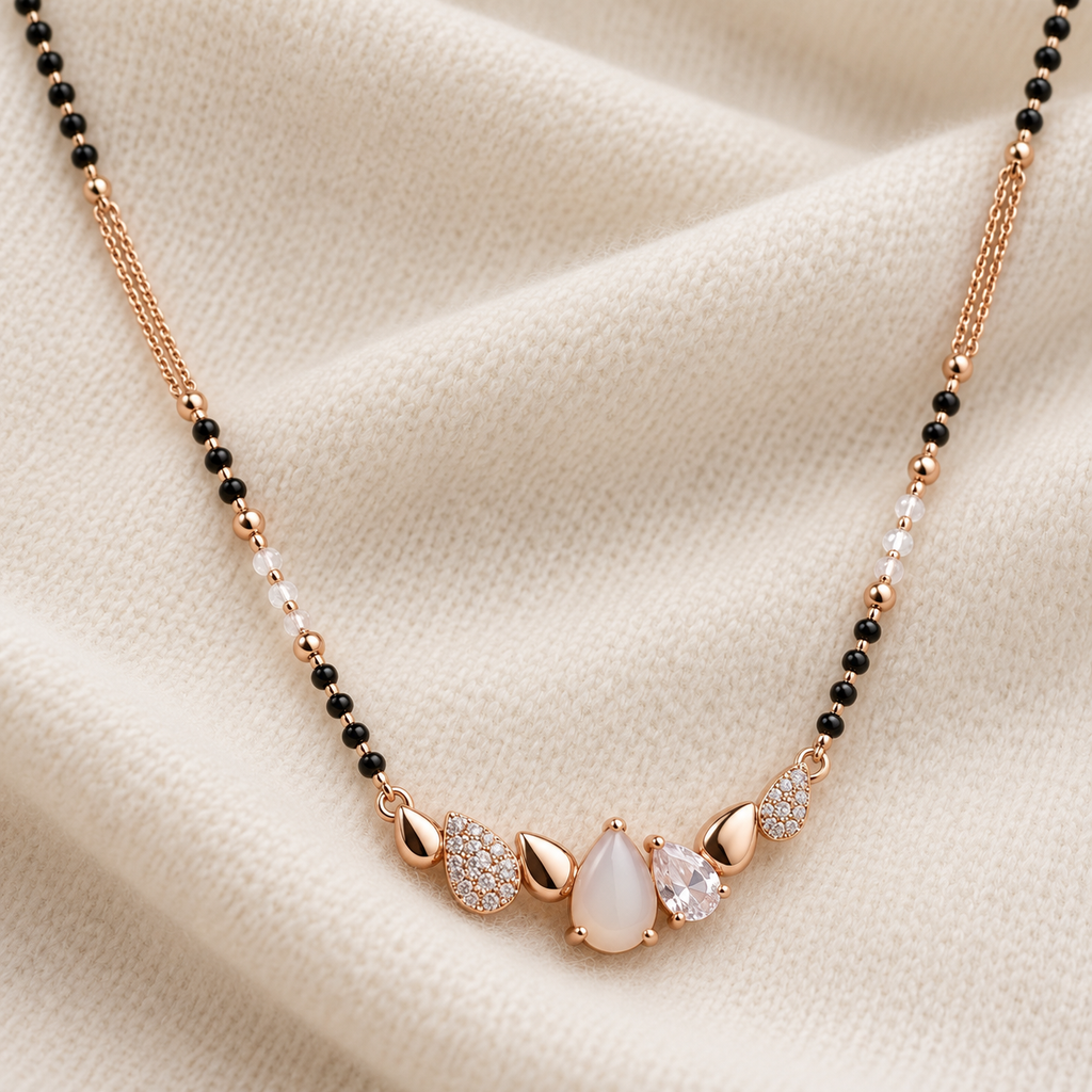 Overhead seven-pear pendant detail on ivory cashmere