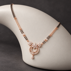 Noelle Mangalsutra at an angle on sculpted ivory ceramic