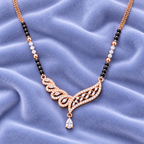 Solenne Mangalsutra — pendant detail on pale periwinkle velvet